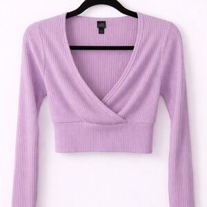 Wild Fable Lilac Ribbed Crop Top